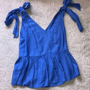 impeccable pig blue top size small